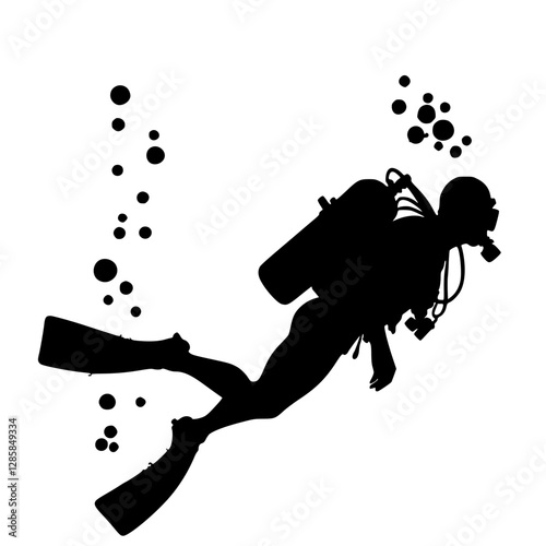 Silhouette of a diver