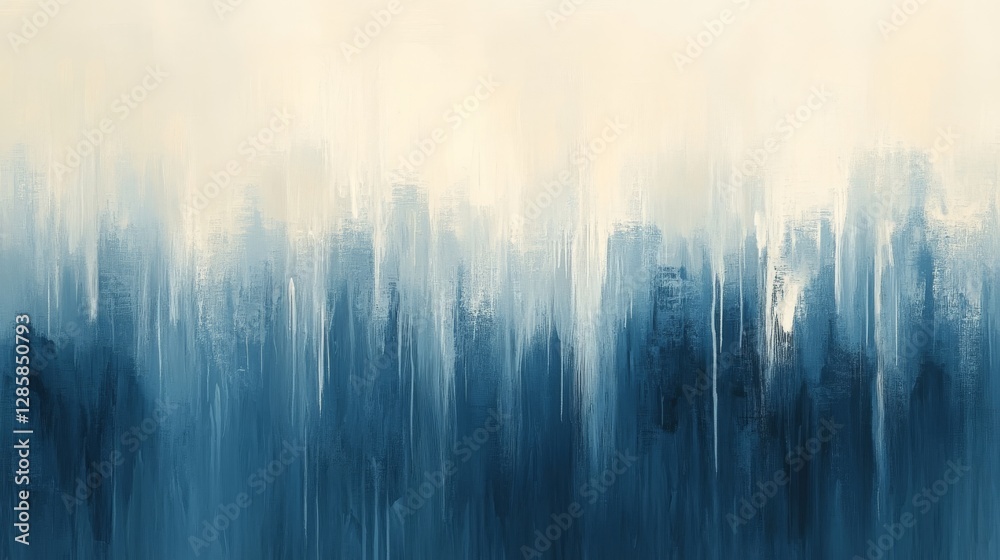 A painted abstract landscape featuring a gradient of blue tones A painted abstract landscape featuring a gradient of blue tones