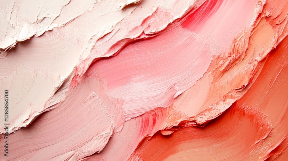 Texture of Applied Paint Depicting Shades of Red and Pink Texture of Applied Paint Depicting Shades of Red and Pink