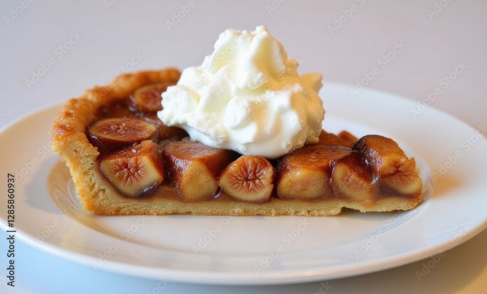 Delicious banana cream pie slice Delicious banana cream pie slice