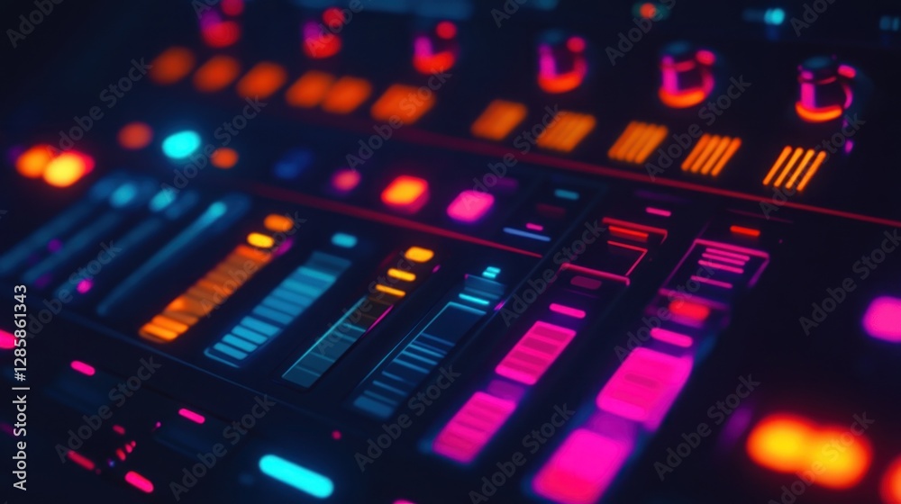 Synthwave Studio: Neon Mixer Console Synthwave Studio: Neon Mixer Console
