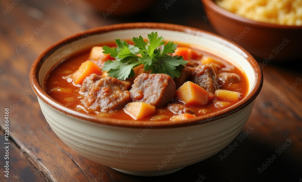 Hearty beef stew in a bowl Hearty beef stew in a bowl