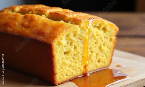 Delicious honey-drizzled corn bread