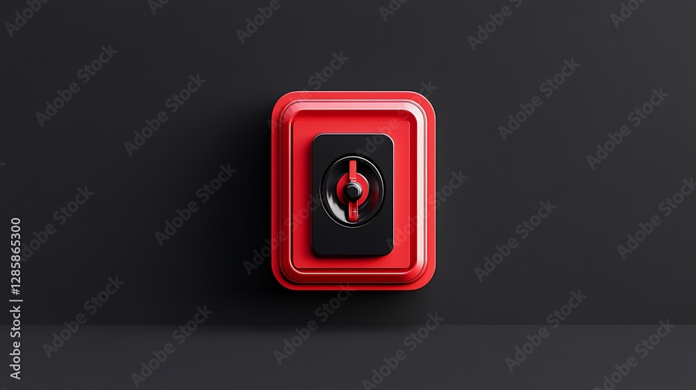 Red and Black Control Panel: Sleek 3D Render on Dark Background AI Generated Red and Black Control Panel: Sleek 3D Render on Dark Background AI Generated