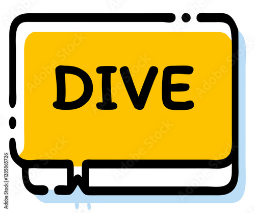 Colorful dive action in bold graphic style, adventure and excitement