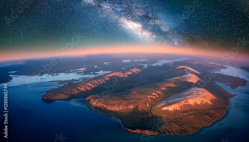 A breathtaking view where stars and land unite.  