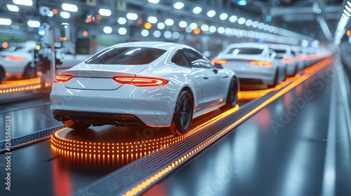 Electric vehicle manufacturing line with robotic precision and smart sensors