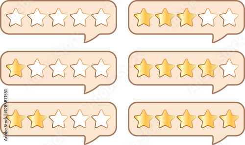 Five stars icon Vector golden gradient: Customers rate the product with five stars. Feedback, product reviews, and client or employee ratings .Vector illustration EPS 10.	