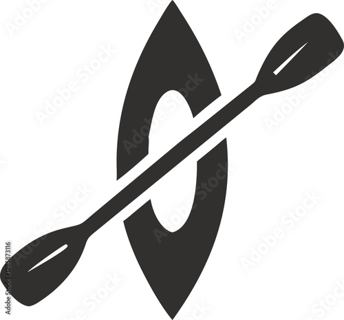 Stylized Canoe Silhouette Vector Icon – Outdoor & Adventure Theme.