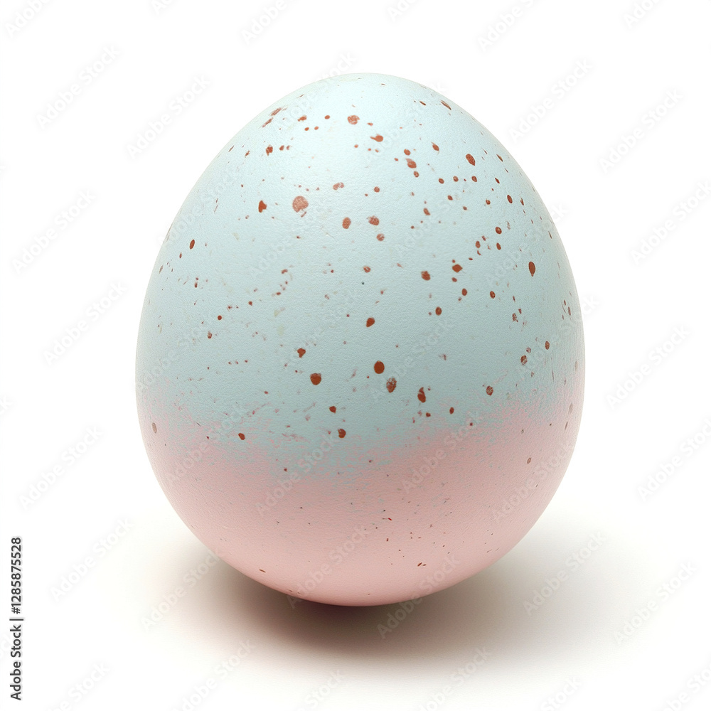 pastel speckled Easter egg on white background pastel speckled Easter egg on white background