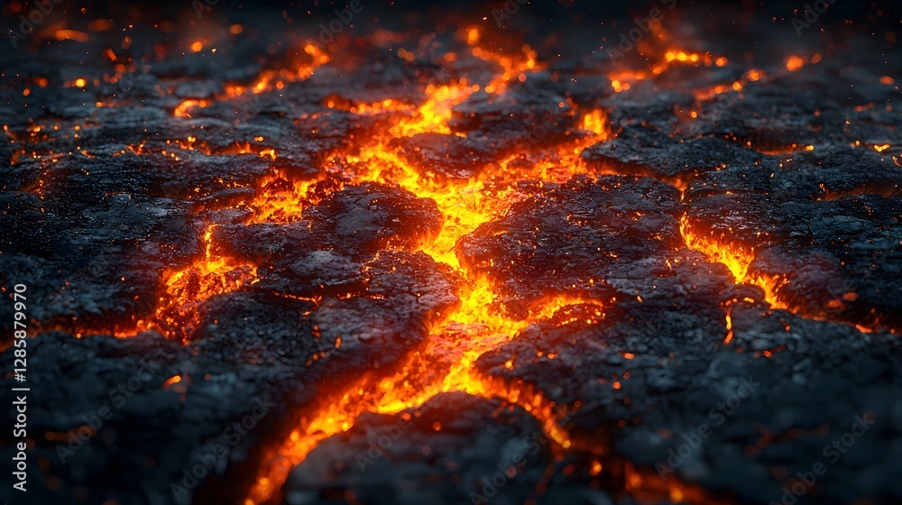 Devastating Lava Eruption Consuming Forests and Towns in Apocalyptic Inferno Devastating Lava Eruption Consuming Forests and Towns in Apocalyptic Inferno