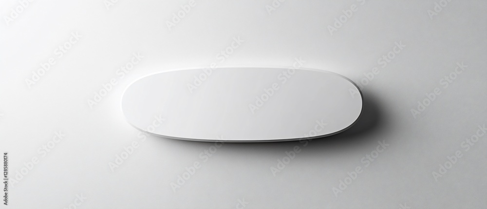 White oval platform on plain background, mockup White oval platform on plain background, mockup