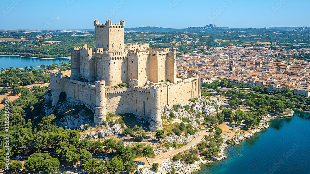 Naklejka premium Aerial View of Medieval Castle