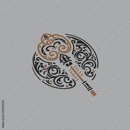  stylized representation of an antique key