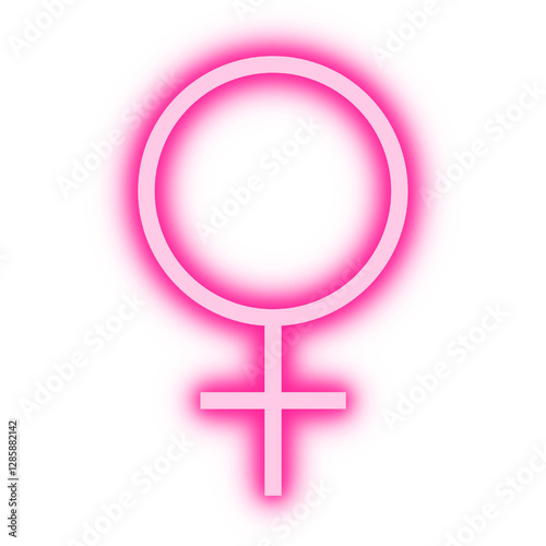 Male and Female gender symbol. Couple gender icon. Neon gender symbol icon