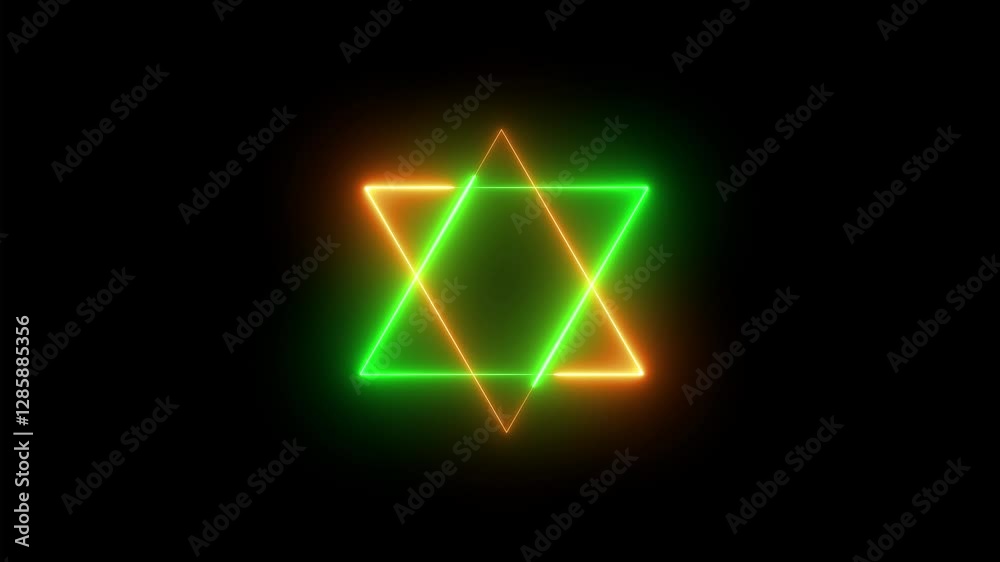 Glowing neon Star of David neon sign. neon star symbol Glowing neon Star of David neon sign. neon star symbol