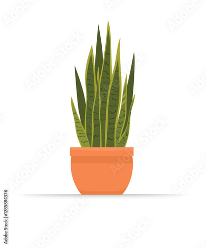 Potted Sansevieria plant stock illustration
