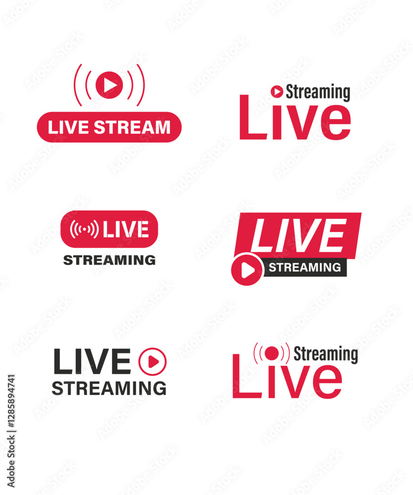 Live streaming icon set stock illustration Live streaming icon set stock illustration