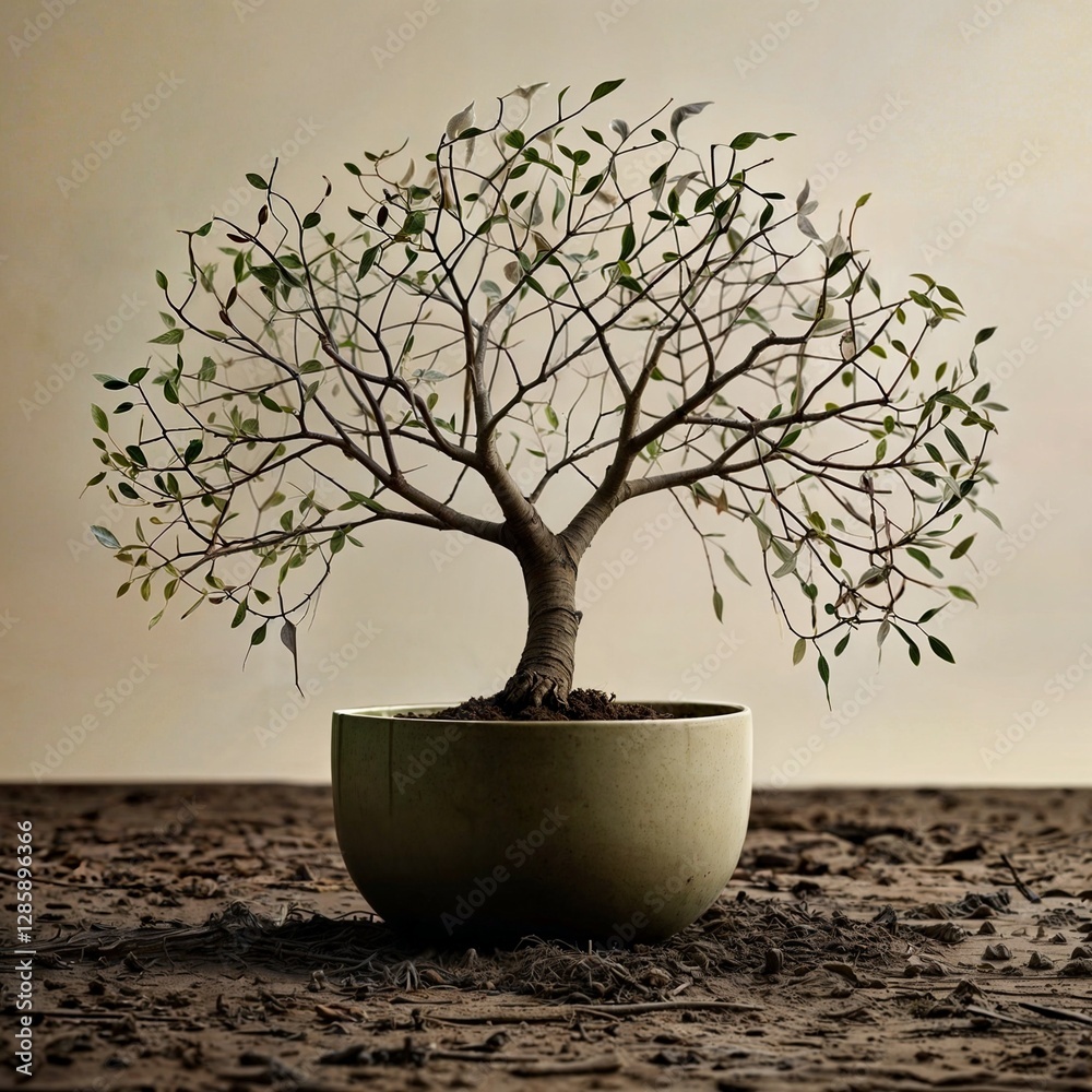 Obraz premium bonsai tree in a flowerpot