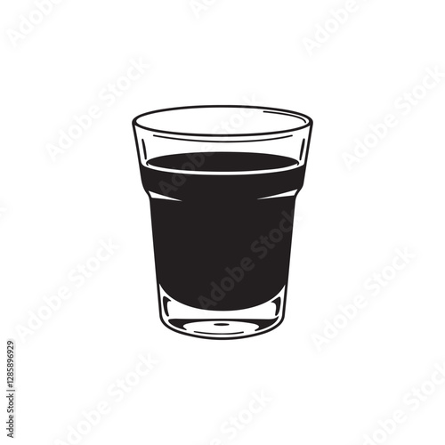 Shot Glass Vector Illustration - Minimalist Style