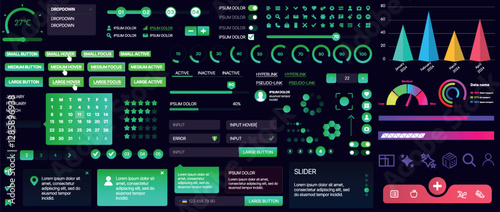A set of UI components for mobile apps and websites. Includes buttons, panels, menus, sliders, and charts. Modern design for easy interaction, data management, and automation.