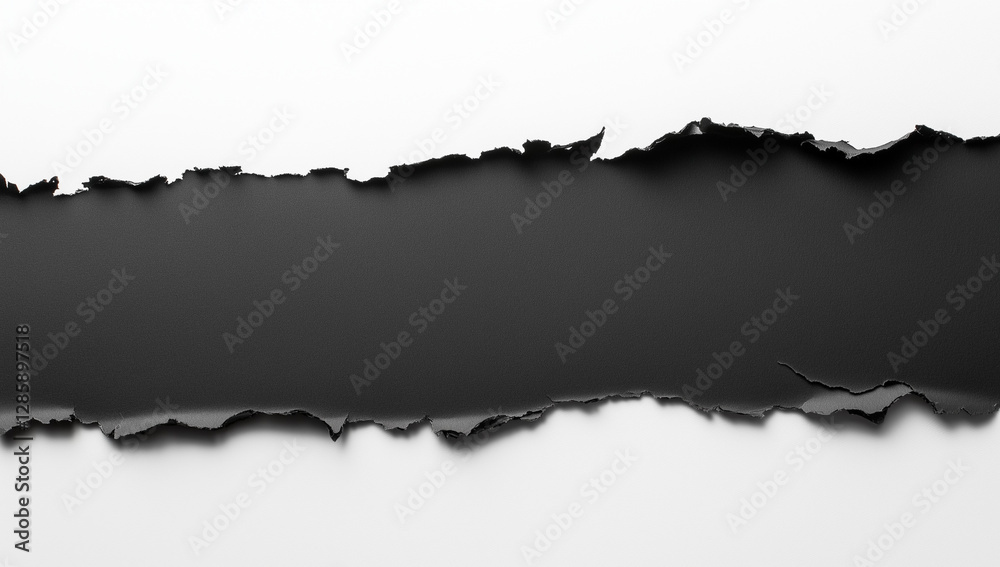 Torn Paper Edge on Black Background Abstract Texture Design Torn Paper Edge on Black Background Abstract Texture Design
