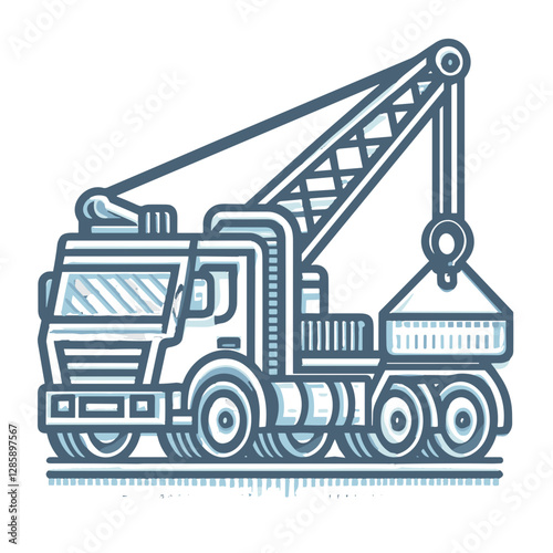 Minimalist Crane Truck Icon – Heavy Transport and Freight Services