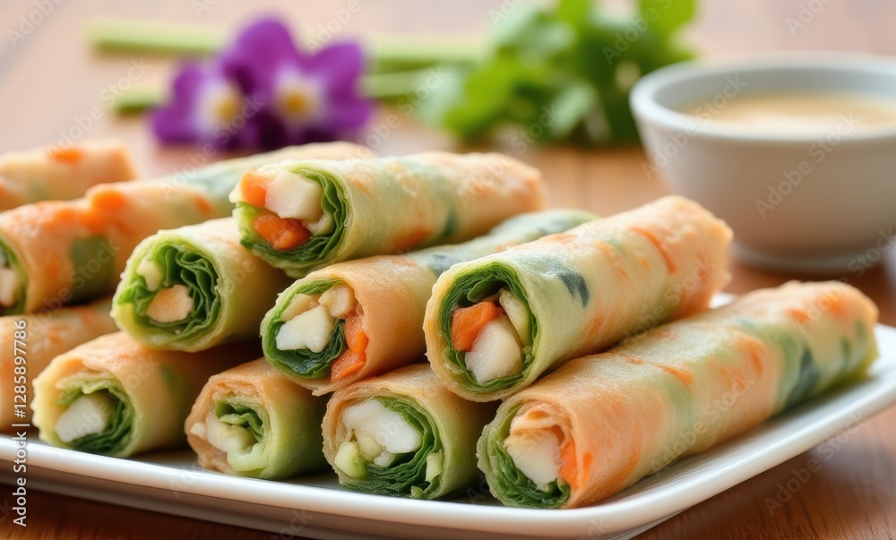 Fresh vegetable spring rolls platter Fresh vegetable spring rolls platter