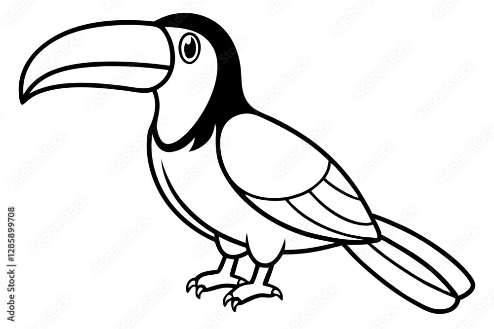Fototapeta premium Toucan Monoline Drawing