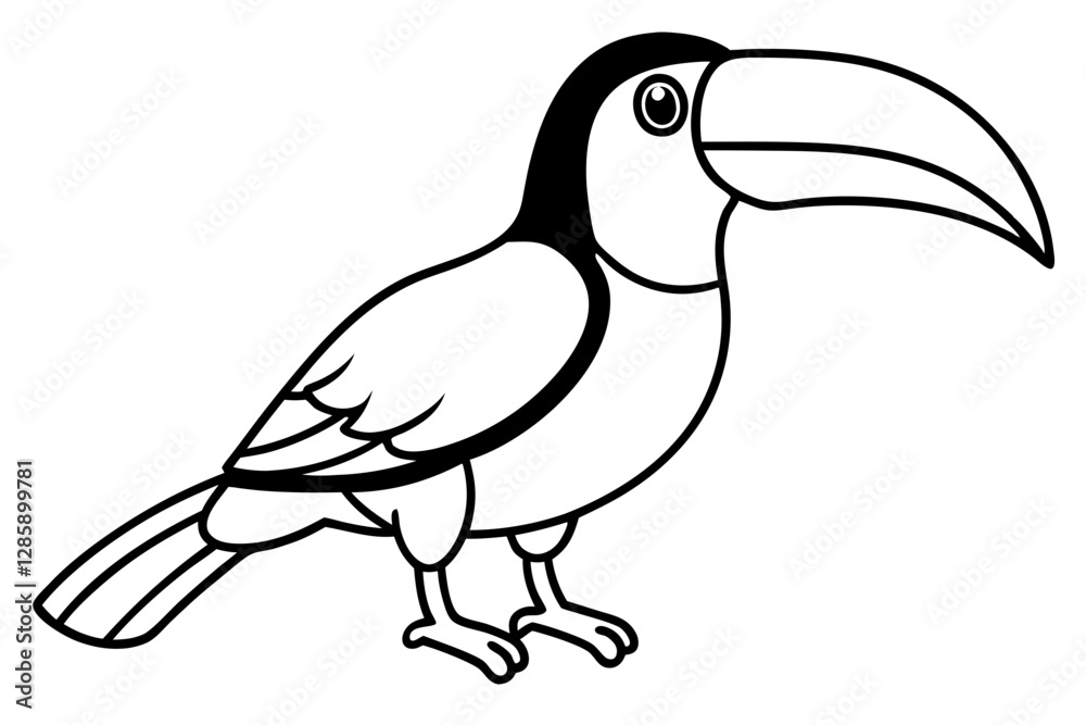 Obraz premium Toucan Monoline Drawing