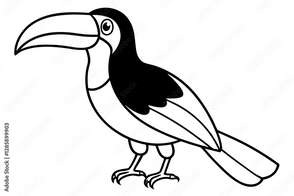Obraz premium Toucan Monoline Drawing