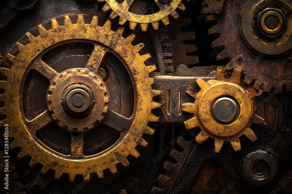 Gear and cogs wheels, clock mechanism, brass metal engine industrial. Gear and cogs wheels, clock mechanism, brass metal engine industrial.