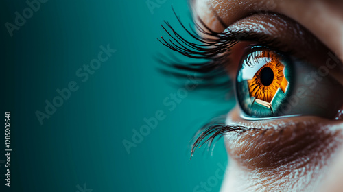 A minimalist International Book Day composition. A human eye with a book-shaped pupil, symbolizing the way reading shapes perception and broadens the mind.