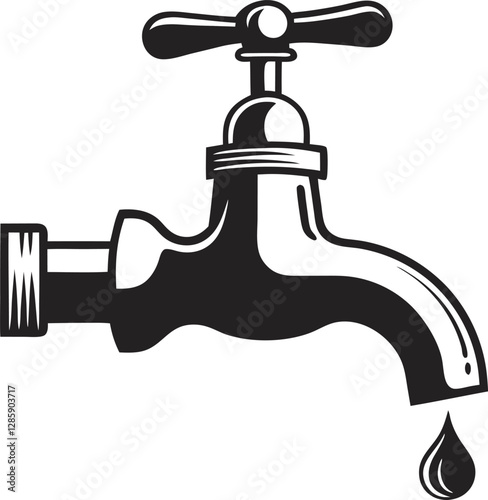 Water tap icon. Vector