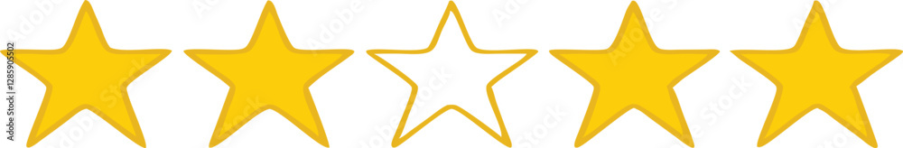 Obraz premium Five stars customer product rating review flat icon for apps and websites.