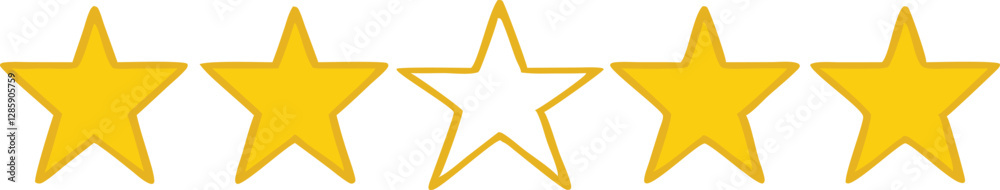 Fototapeta premium Five stars customer product rating review flat icon for apps and websites.