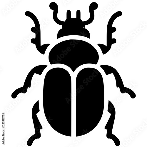 Silhouette illustration of a beetle