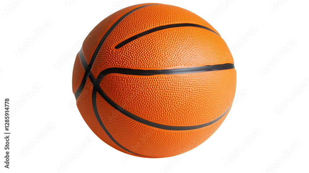 Fototapeta premium Bright orange basketball resting on a surface ready for play during an afternoon game