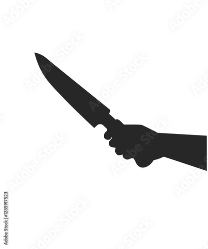 Magnifier on hand holding silhouette vector stock illustration