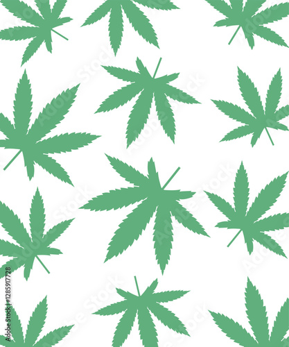 Cannabis or marijuana leaves seamless pattern