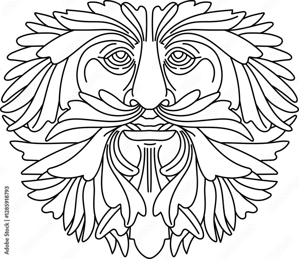 Obraz premium Green Man / Jack in the Green - British Celtic Folk Icon Illustration