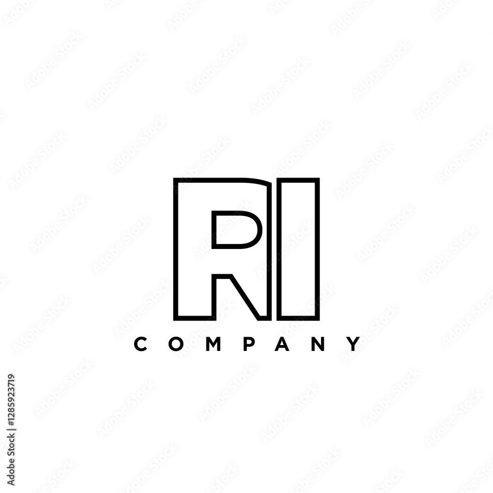 Letter R and I, RI logo design template. Minimal monogram initial based logotype. Letter R and I, RI logo design template. Minimal monogram initial based logotype.