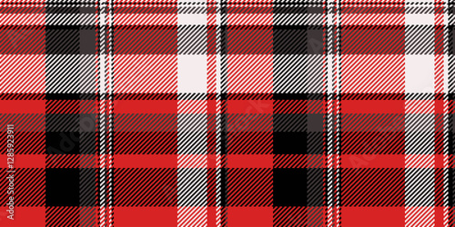 Knot check textile tartan, individuality plaid pattern texture. Coloured background vector seamless fabric in red and black colors.