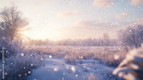 Photorealistic Snow Drifts and Bokeh Lights.