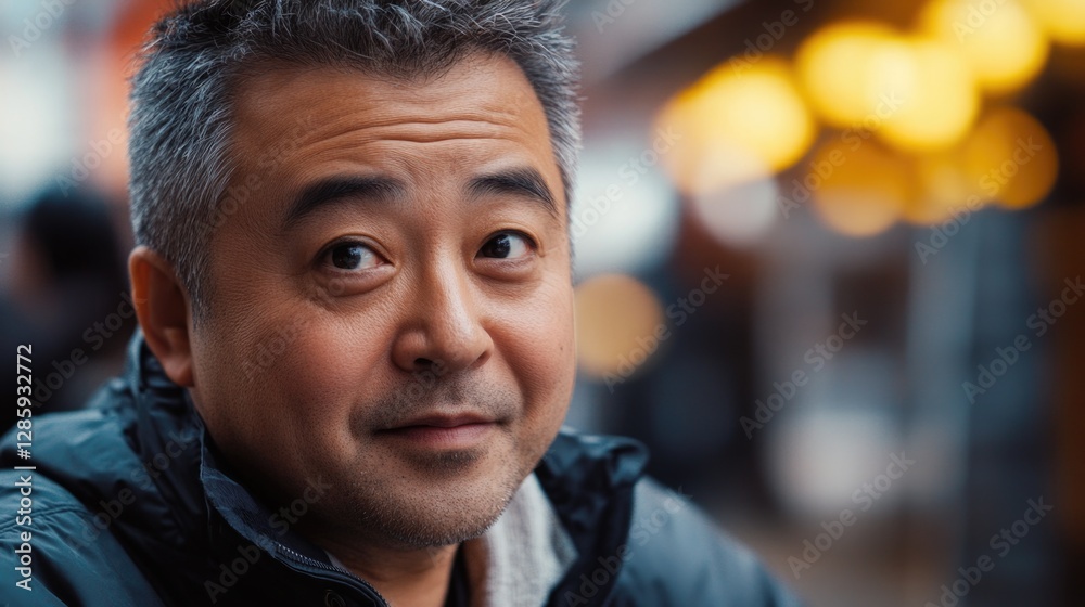 A close-up shot of a person wearing a jacket, great for personal or professional use A close-up shot of a person wearing a jacket, great for personal or professional use