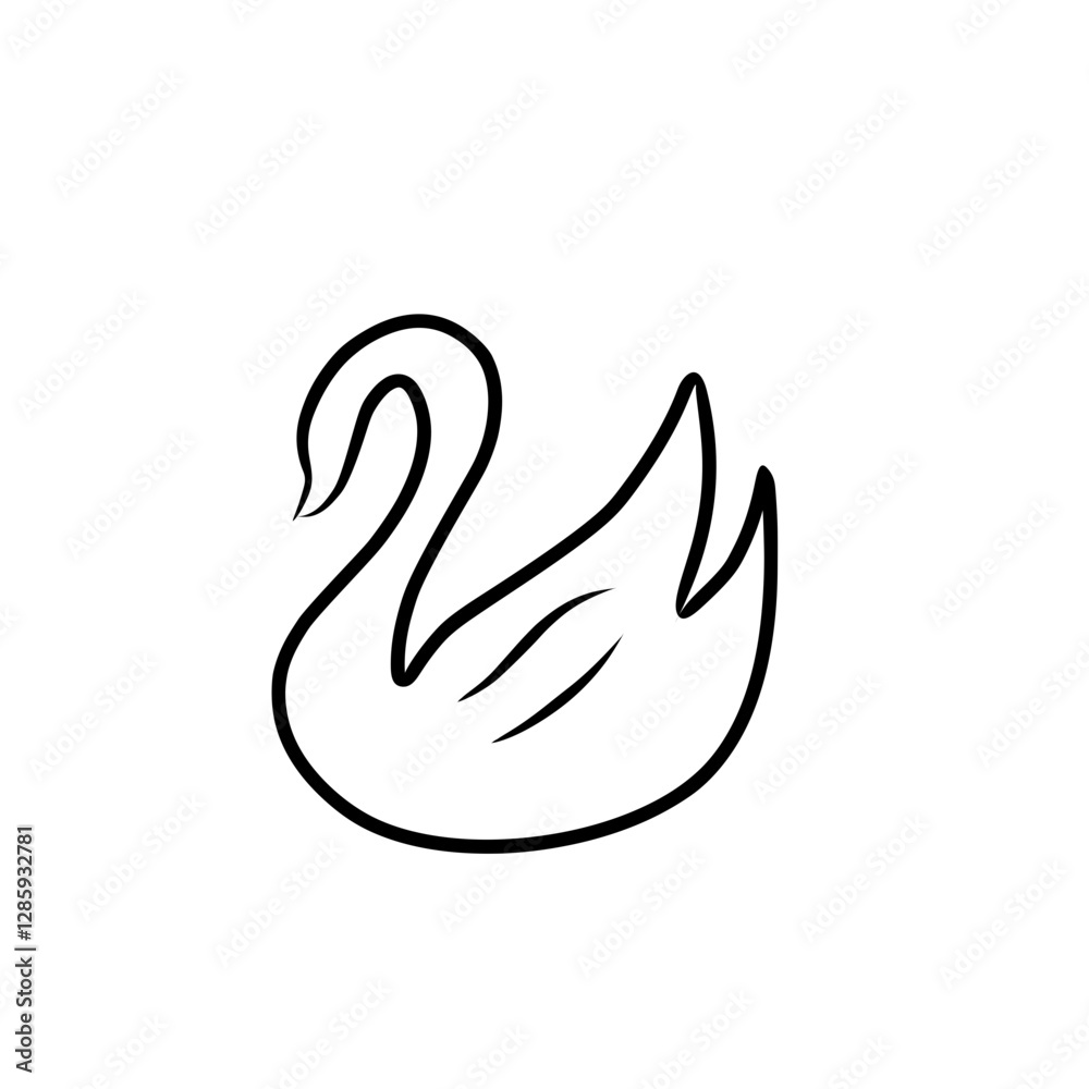 Fototapeta premium swan logo icon