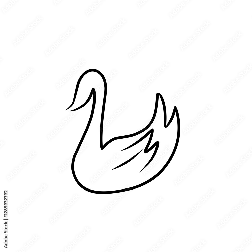 Obraz premium swan logo icon