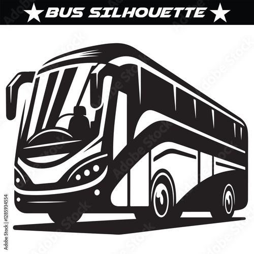 Silhouette of bus vector illustration