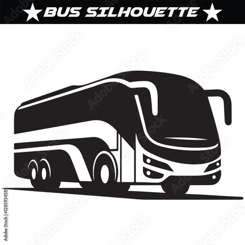 Silhouette of bus vector illustration