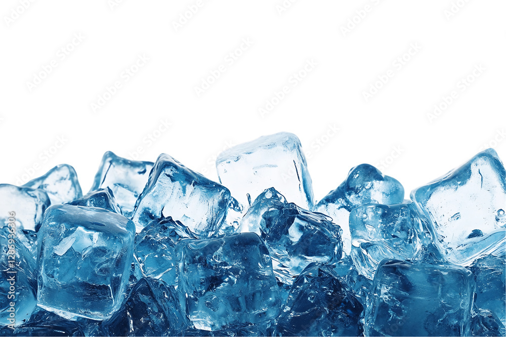Obraz premium Ice Cubes Piled With Transparent Background